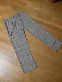 グレー系チェック スリムフィットチノパン