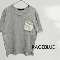 RAGEBLUE Tシャツ 半袖 グレー ポケット メンズ M