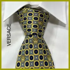 TG2702 VERSACE メデューサ パターン柄 シルク ネクタイ 日本製