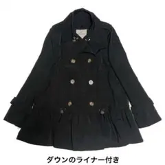 値下げ★ モンクレール 黒 ダウンライナー付き スプリングコート ALEET