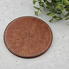 【ハンドメイド】本革 プエブロレザー コースター 手縫い