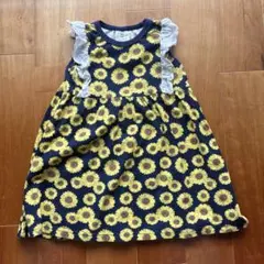SKAPE ひまわり柄 ノースリーブワンピース　100cm