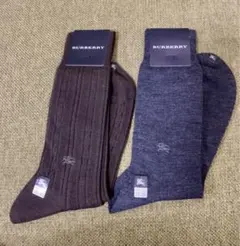 BURBERRY ブラウン・ダークグレー ソックス 25-26 cm