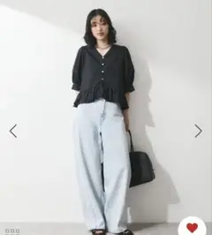 パフスリーブギャザーブラウス　アダムエロペ