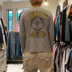 ZEKY ギャル男 フェアリーグランジy2k 十字架 ラメ英字 プリントロンT