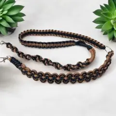 スマホショルダーストラップ　ブラック　ブラウン　パラコード