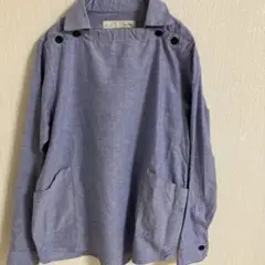 【美品】　nisica 両サイドポケット　デニム系 ブルーシャツ　綿100%