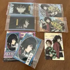 冨岡義勇 ステッカー 5枚、缶バッチ１個 (ステッカー１枚開封あり、ほぼ新品)