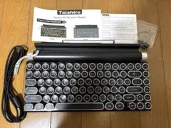 Risen タイプライター型 レトロ メカニカルキーボード LEDライト　黒