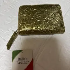 最終値下☆イタリアンレザー ゴールドコインケース