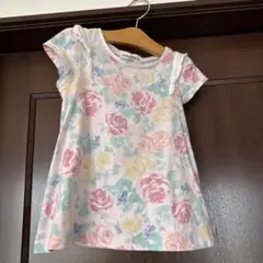 花柄フリル付きチュニック