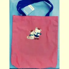 ファミリア 渋谷ヒカリエ 数量限定 ハチ公 デニムバッグ 大 レッド