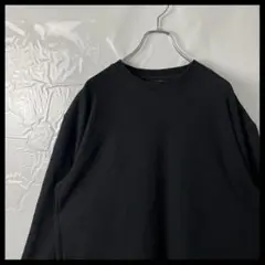 サーマルtシャツ　長袖ロンt アメカジ　ブラックワッフル　ヴィンテージ　古着　L
