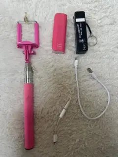 自撮り棒　シャッターボタン付き