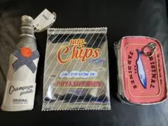 ACCOMMODE ポーチセット　シャンパン　ポテトチップ　サーディン缶