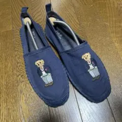 polo Ralph Laurenクマ刺繍 ネイビー スリッポン