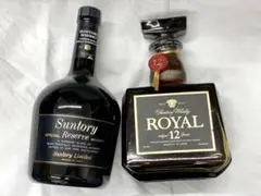 サントリーウィスキー2本セット ローヤル12年赤ラベルu0026 スペシャルリザーブ