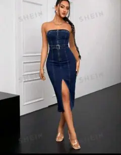 SHEIN デニム ベアワンピース