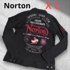 Norton ノートン ジャケット 「歴代刺繍ロゴ」ドリズラー ブラック ＸＬ
