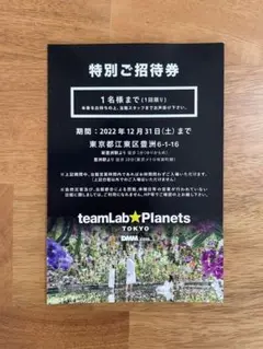 チームラボプラネッツチケット 豊洲 特別招待券