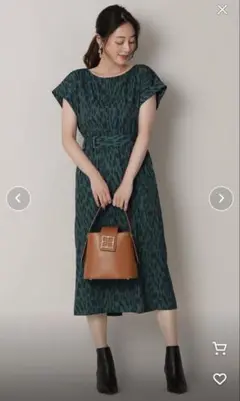 新品！EPOCA THE SHOPダークグリーン　半袖ロングワンピース　M