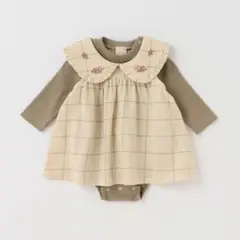 プティマイン 刺しゅう衿ジャンスカセット 80