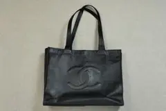 シャネル トートバッグ ココマーク ブラック レザー CHANEL