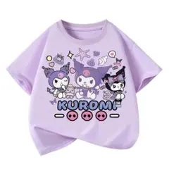 サンリオキャラクター　Kuromi キャラクター Tシャツ ラベンダー色