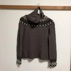 【訳あり】サカイ タートルネックニット ブラウン系
