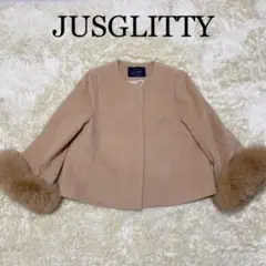 美品✨アンゴラ混✨2way✨ショート丈✨ファーコート✨ジャスグリッティー