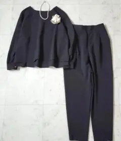 極美品 アーバンリサーチドアーズ ブラウス パンツ セットアップ ブラック 黒