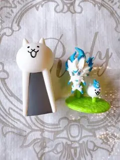 にゃんこ大戦争★チョコサプ 白フォノ シークレット★ソフビ 指人形