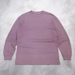 【希少】UNIQLO U ユニクロユー クルーネックTシャツ 長袖 ピンク M
