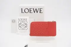 LOEWE L字ファスナーコインケース アナグラム レッド 赤 Aランク 極美品