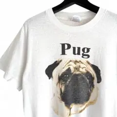 Hanes USA製 パグ 犬プリントTシャツ M A67