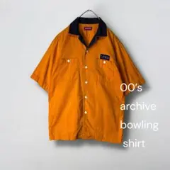 90’s AB-ROAD 開襟 半袖シャツ コーデュロイ マスタード　古着