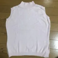 タートルネック ノースリーブニット