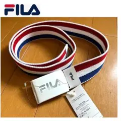 FILAラチェットベルト　トリコロール　コットンxアクリル　日本製デッドストック