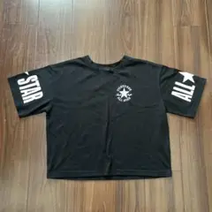 ピンクラテ　Converse クロップドTシャツ ブラック　150