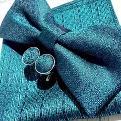 蝶ネクタイ メンズ ３点セット　結婚式　グリーン　新品　Bez