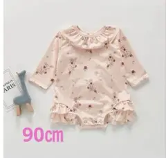 花柄フリルベビー水着 90cm ピンク　再入荷！残り2点