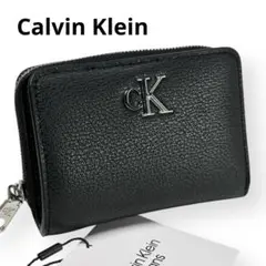 新品 カルバンクライン 折り財布 ウォレット ラウンドジッパー ロゴ金具 ミニ