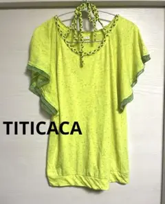 チチカカ ネオンカラー フリル袖シャツ フリーサイズ　フェスにおすすめ