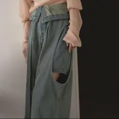 mideal カットアウトデザインワイドデニム
