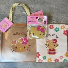 【即日発送】日焼けキティ PVCトート＆巾着＆つけまつげケース　3点セット