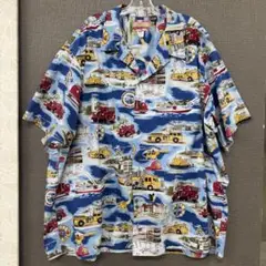 RJC アロハシャツ 5XL 大きいサイズ 消防車 ヘリコプターハワイ製 USA