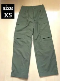 レディースオリーブ カラー カーゴパンツワイドカーゴパンツXS　カーキ春夏秋冬