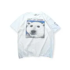 90年代 シングルステッチ　シロクマアートTシャツ　アニマルヴィンテージギルダン