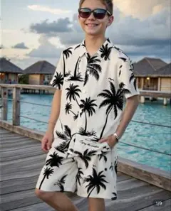 新品未使用品　SHEIN アロハシャツ&パンツセット　140〜146 11y