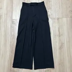 ブラックワイドパンツ シルバーライン付き